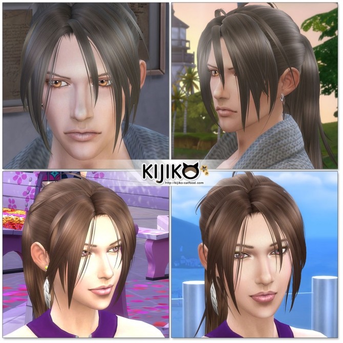 Sims 4 Hototogisu hair TS4 edition at Kijiko