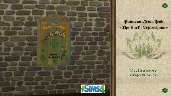 Sims 4 Irish Pub sign by LénaCrow at Sims Artists