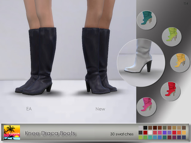 Sims 4 Knee Draca Boots at Elfdor Sims