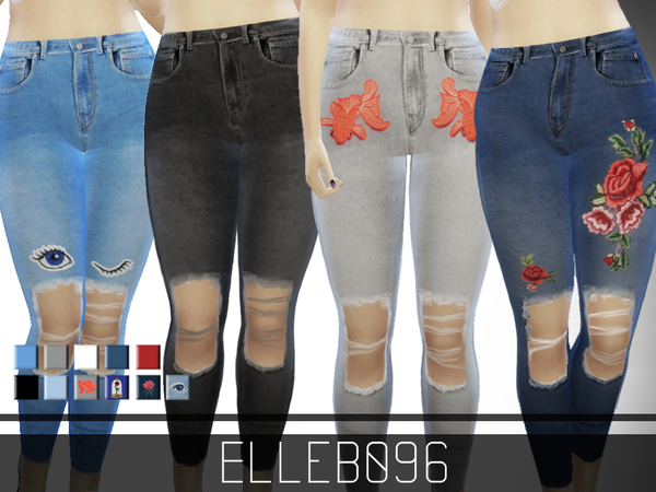Sims 4 Trendy Ripped Jeans by Elleb096 at TSR