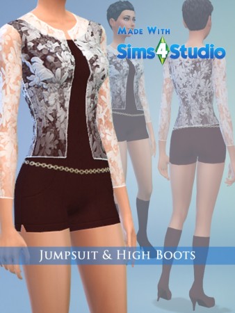 Jumpsuit & High Boots by play jarus at Mod The Sims