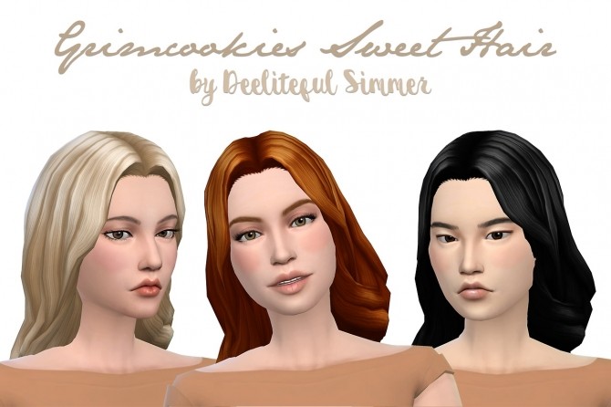Sims 4 Grimcookies Sweet hair recolors at Deeliteful Simmer