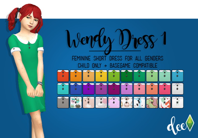 Sims 4 Wendy Dress for Children at Deetron Sims