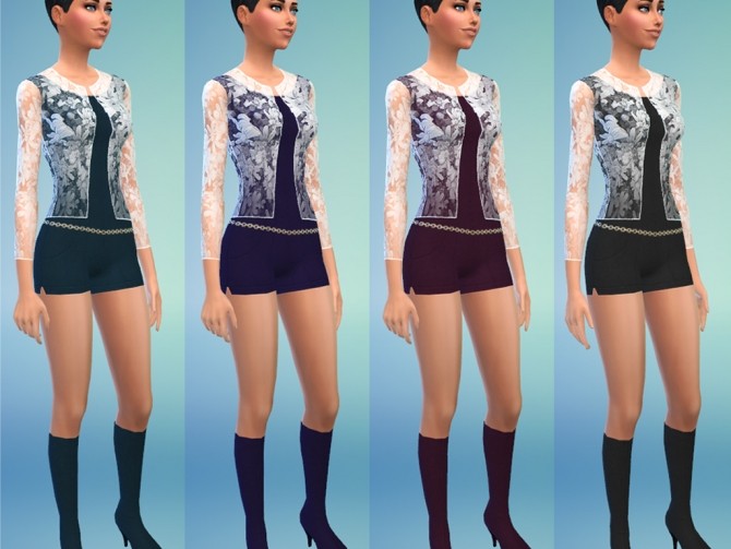 Sims 4 Jumpsuit & High Boots by play jarus at Mod The Sims