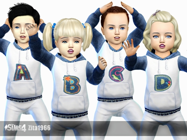Sims 4 20 Letters A   T Denim tops by ZitaRossouw at TSR