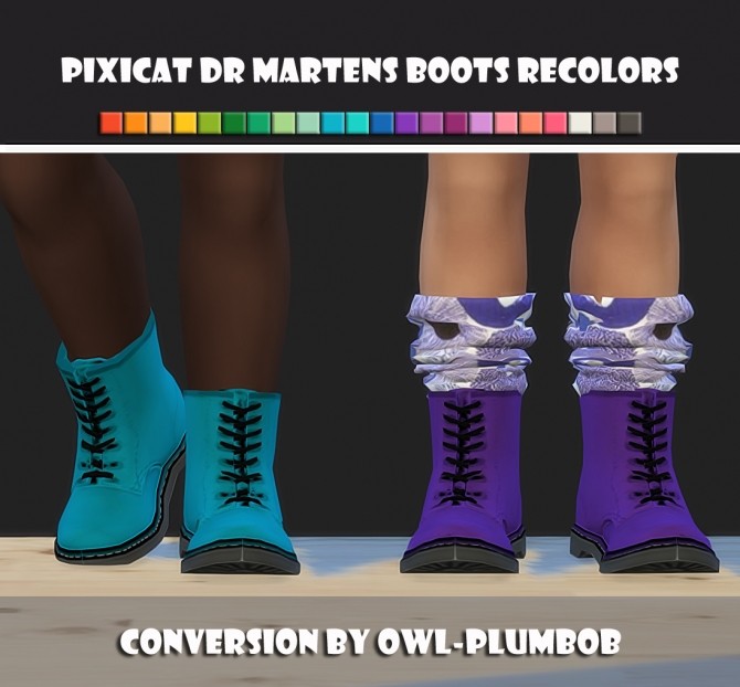 Sims 4 Pixicat Dr Martens Boots Recolors ( Toddlers ) at Maimouth Sims4