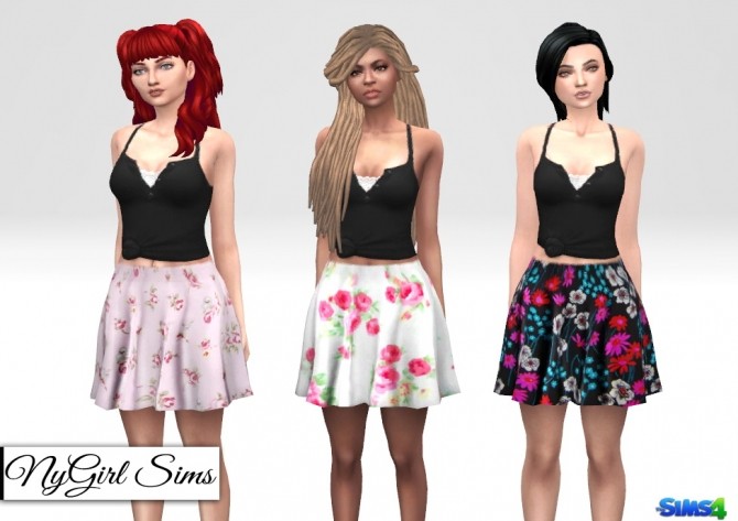 Sims 4 Floral Print Skirt at NyGirl Sims