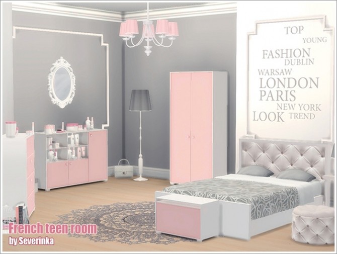 Sims 4 French teen room at Sims by Severinka