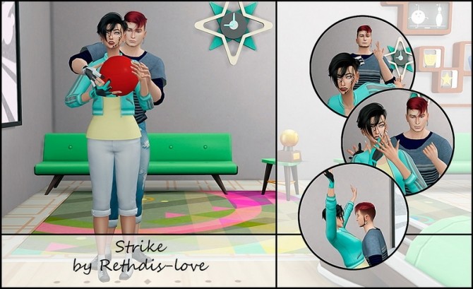 Sims 4 Strike poses at Rethdis love