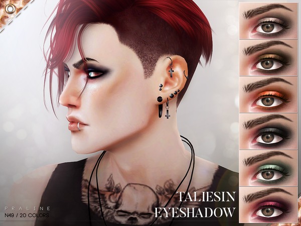 Sims 4 Taliesin Eyeshadow N49 by Pralinesims at TSR