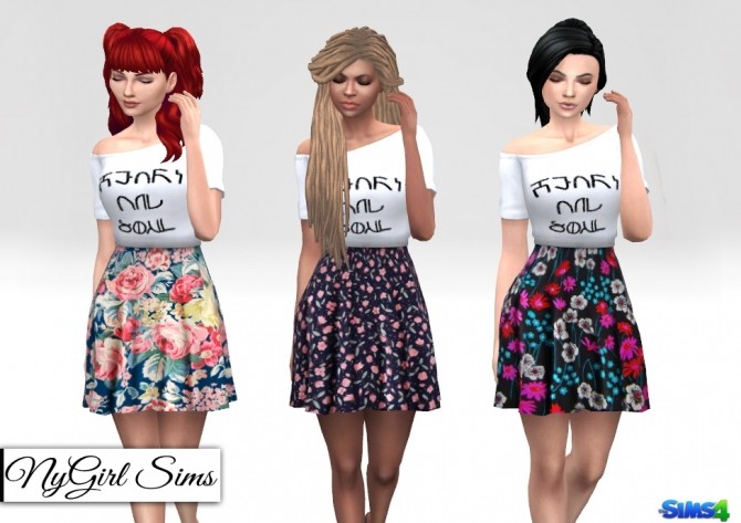 Sims 4 Heart and Soul Floral Dress Simlish at NyGirl Sims