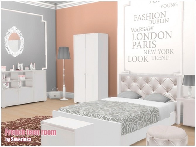 Sims 4 French teen room at Sims by Severinka