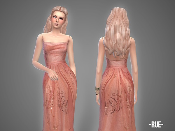 Sims 4 Rue gown by April at TSR