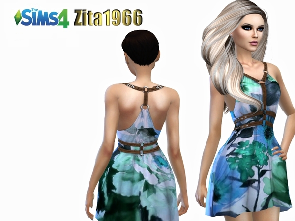 Sims 4 Floral dress by ZitaRossouw at TSR