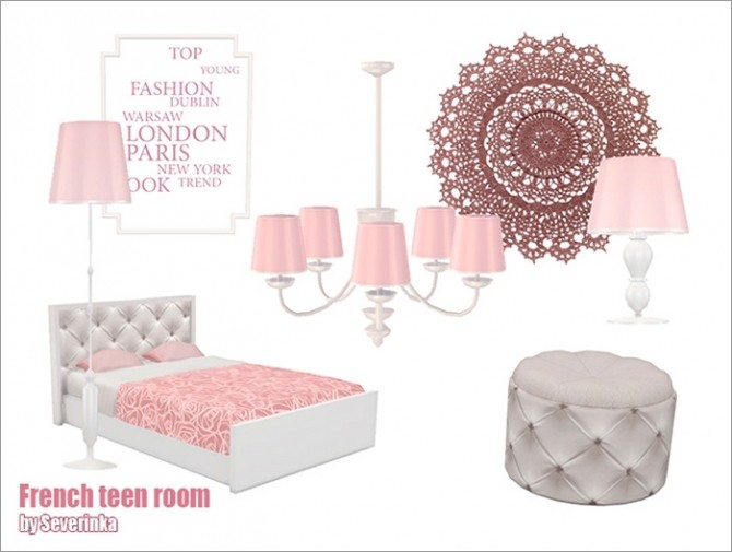 Sims 4 French teen room at Sims by Severinka