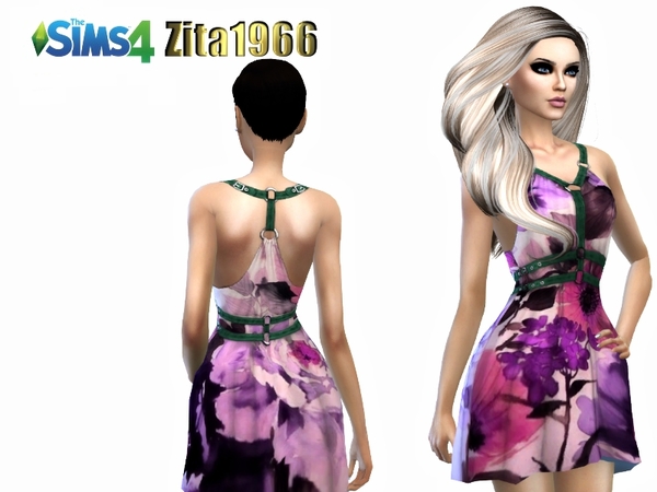 Sims 4 Floral dress by ZitaRossouw at TSR