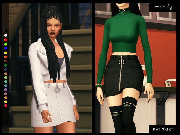Sims 4 Kat Skirt by serenity cc at TSR