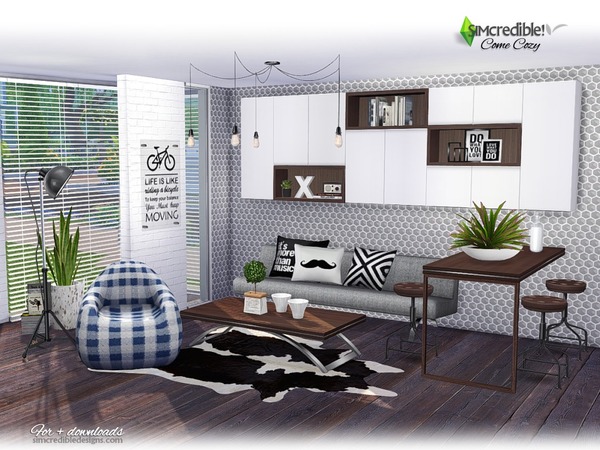 Sims 4 Come Cozy living by SIMcredible! at TSR