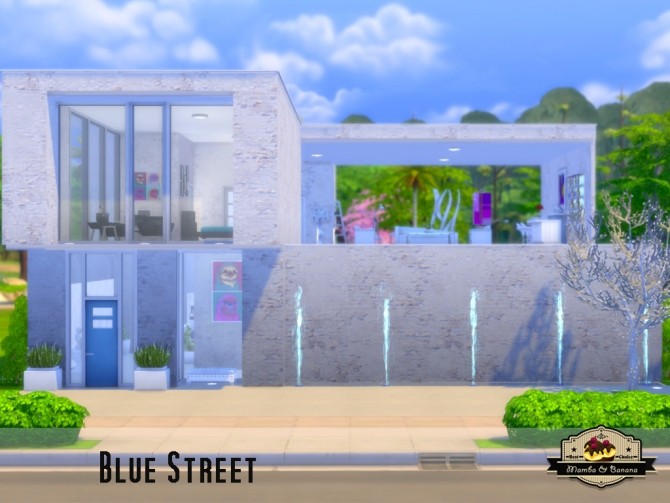 Sims 4 Blue Street home by mamba black at Mod The Sims