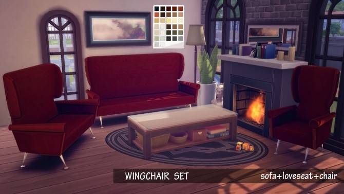 Sims 4 WingChair Set at Enure Sims