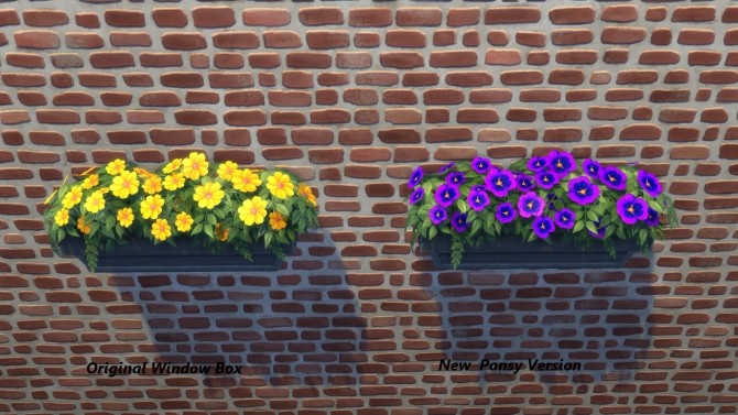 Sims 4 Windowbox Full of Pansies by Snowhaze at TSR