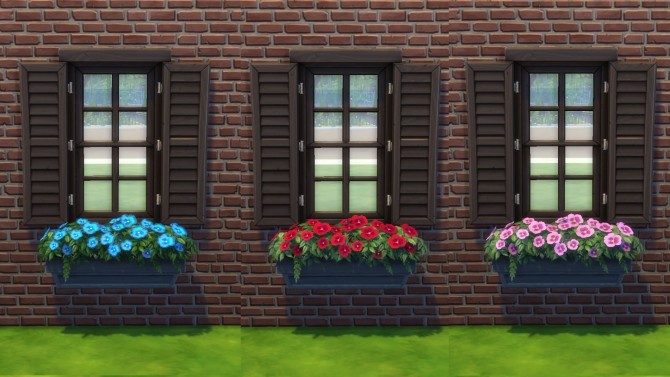 Sims 4 Windowbox Full of Pansies by Snowhaze at TSR