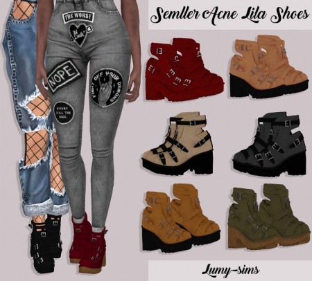 Semller Acne Lila Shoes at Lumy Sims » Sims 4 Updates