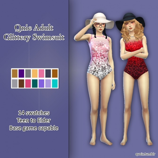 Sims 4 Glittery Swimsuit at qvoix – escaping reality
