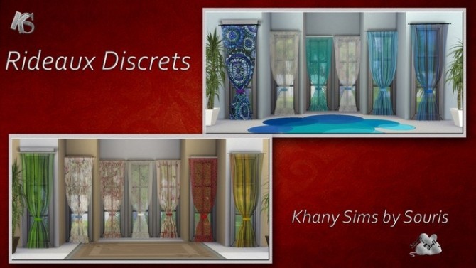 Sims 4 Discrets curtains by Souris at Khany Sims