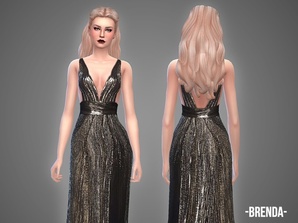 Sims 4 Brenda gown by April at TSR