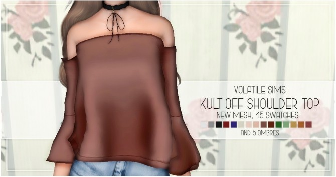 Sims 4 KULT OFF SHOULDER TOP at Volatile Sims