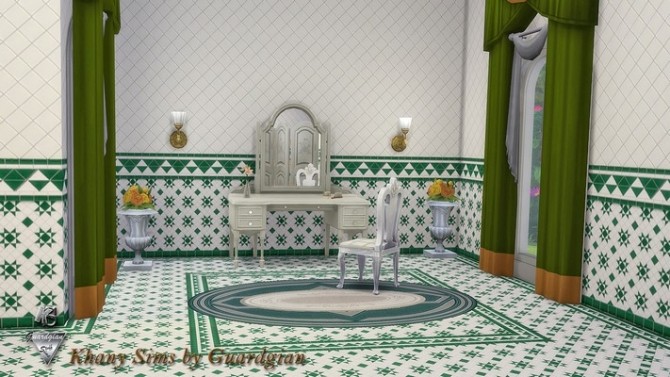 Sims 4 Victorian tiles set (red – green – blue) by Guardgian at Khany Sims
