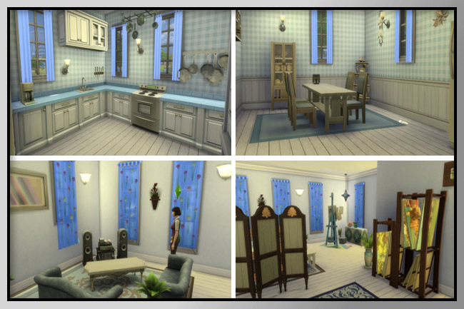 Sims 4 A5 Creative in Blue Project Newcrest house by MadameChaos at Blacky’s Sims Zoo