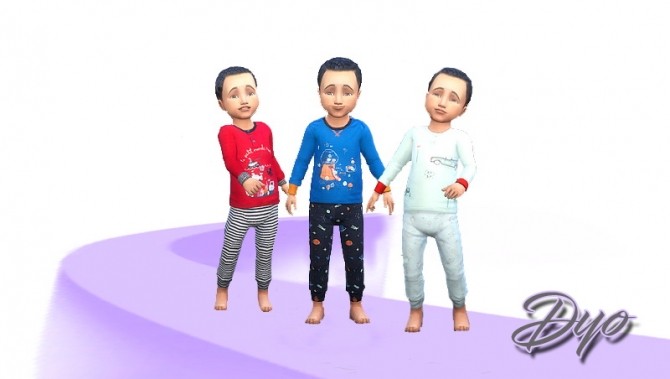 Sims 4 Pajamas for toddler boy by Dyokabb at Les Sims4