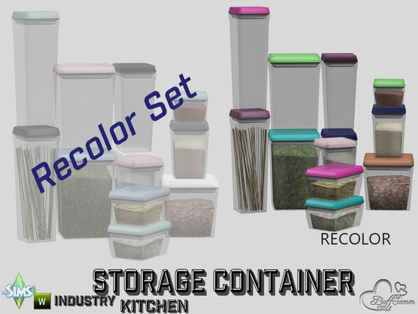 Sims 4 Kitchen Storage Container Recolors by BuffSumm at TSR
