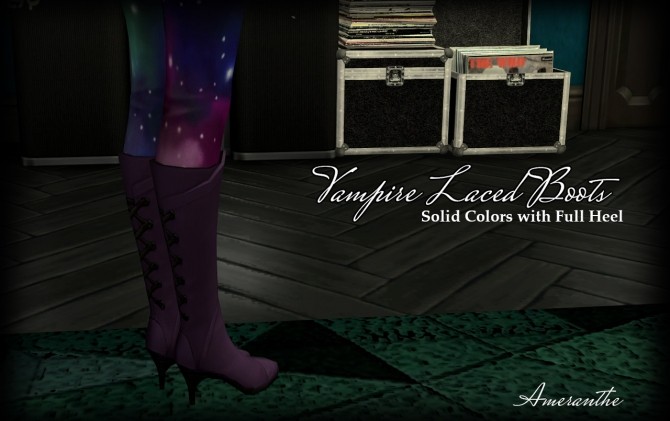 Sims 4 Vampire Laced Boots at Ameranthe – Camera Obscura