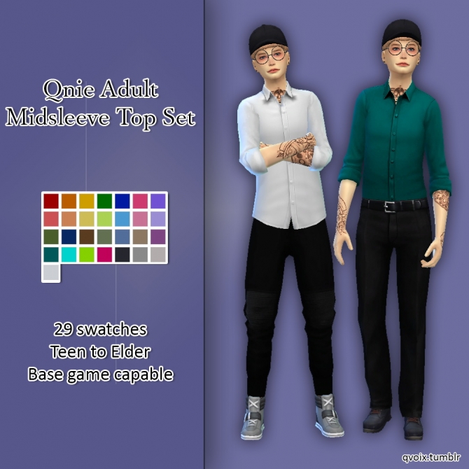 Midsleeve Top Set At Qvoix Escaping Reality Sims 4 Updates