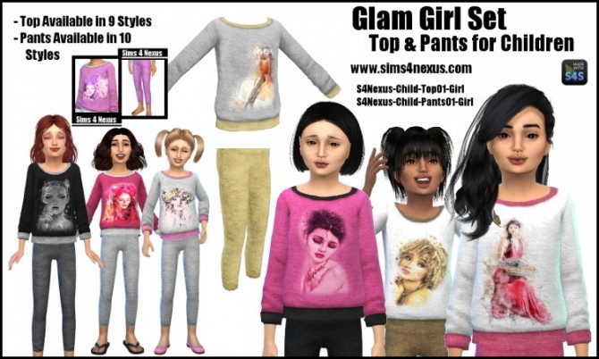 Sims 4 Glam Girls Set at Sims 4 Nexus