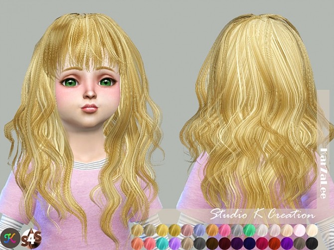 Sims 4 Animate hair 65 Rika toddler version at Studio K Creation