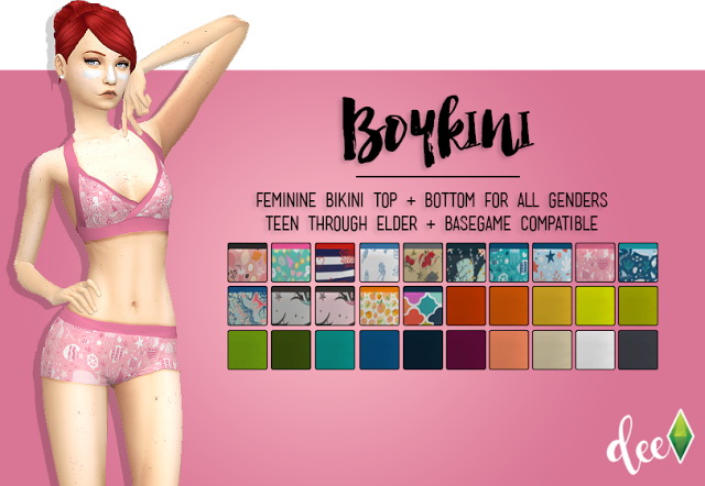 Sims 4 Boykini Bikini at Deetron Sims