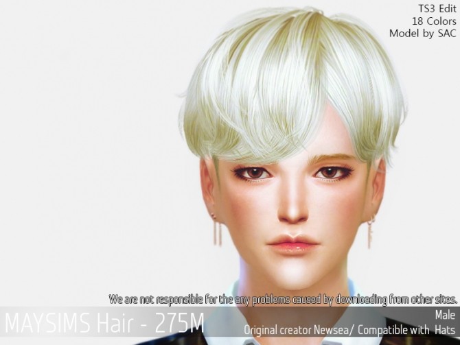 Sims 4 Hair 275M (Newsea) at May Sims