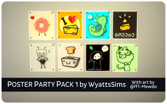Sims 4 Poster Party Pack 1 by WyattsSims at SimsWorkshop