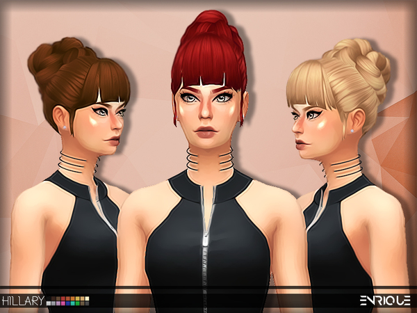 Sims 4 Enriques4 Hillary Hair by Jruvv at TSR