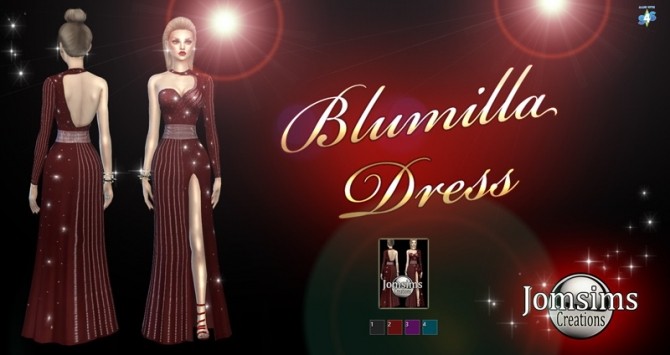 Sims 4 Blumilla dress at Jomsims Creations