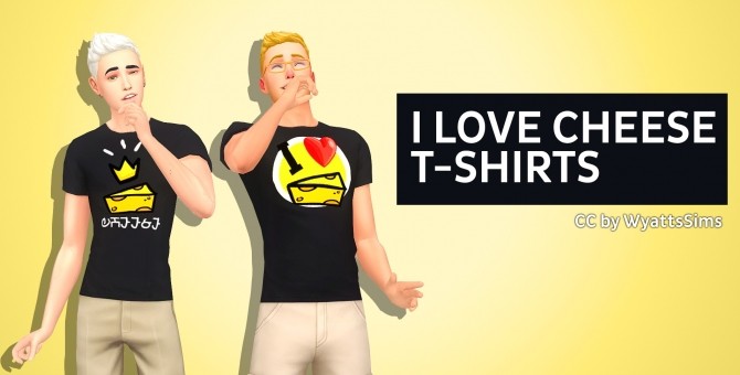 Sims 4 I Love Cheese T Shirts by WyattsSims at SimsWorkshop