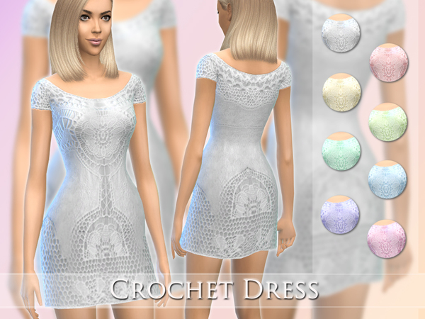 Sims 4 Crochet Dress by Jaru Sims at TSR