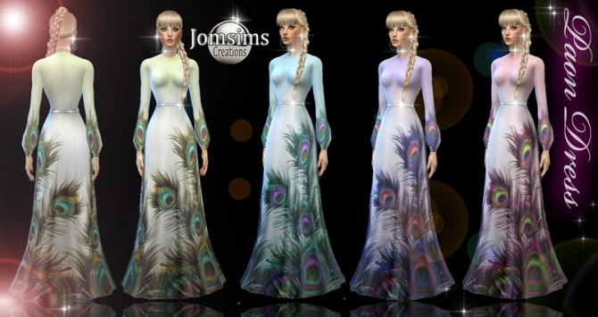 Sims 4 Peacock dress at Jomsims Creations