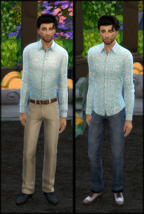 Sims 4 Male Shirts Tucked and Untucked Retextured at Julietoon – Julie J