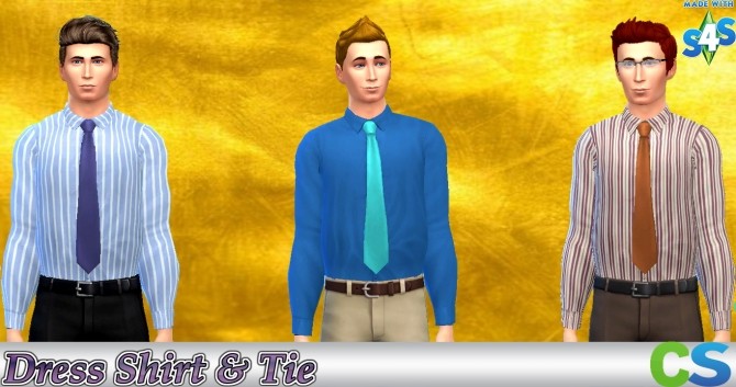 Sims 4 Shirt and Tie by cepzid at SimsWorkshop