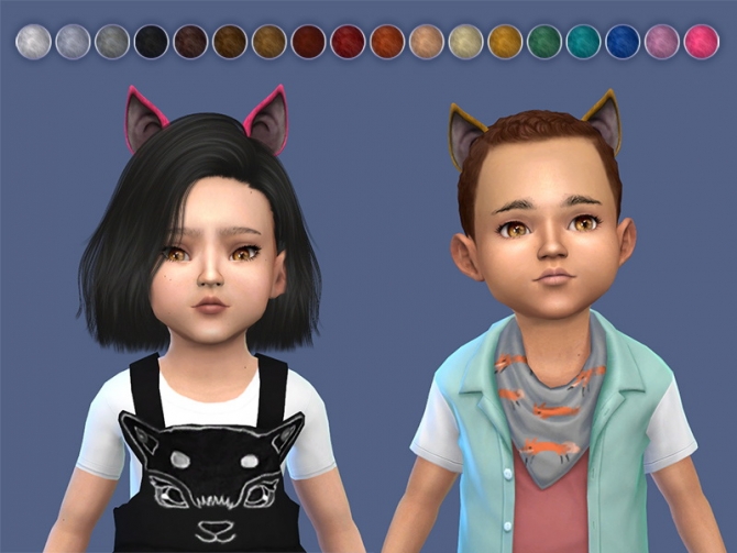 Cat Ears For Toddlers (2 variants) by Feyona at Sims 4 Studio » Sims 4